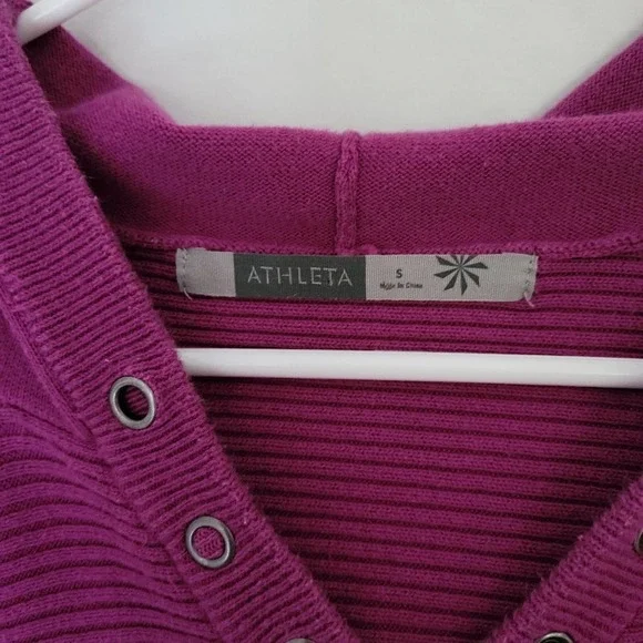Athleta Purple Ribbed Dolman Sleeve Sweater Small - Picture 2 of 4